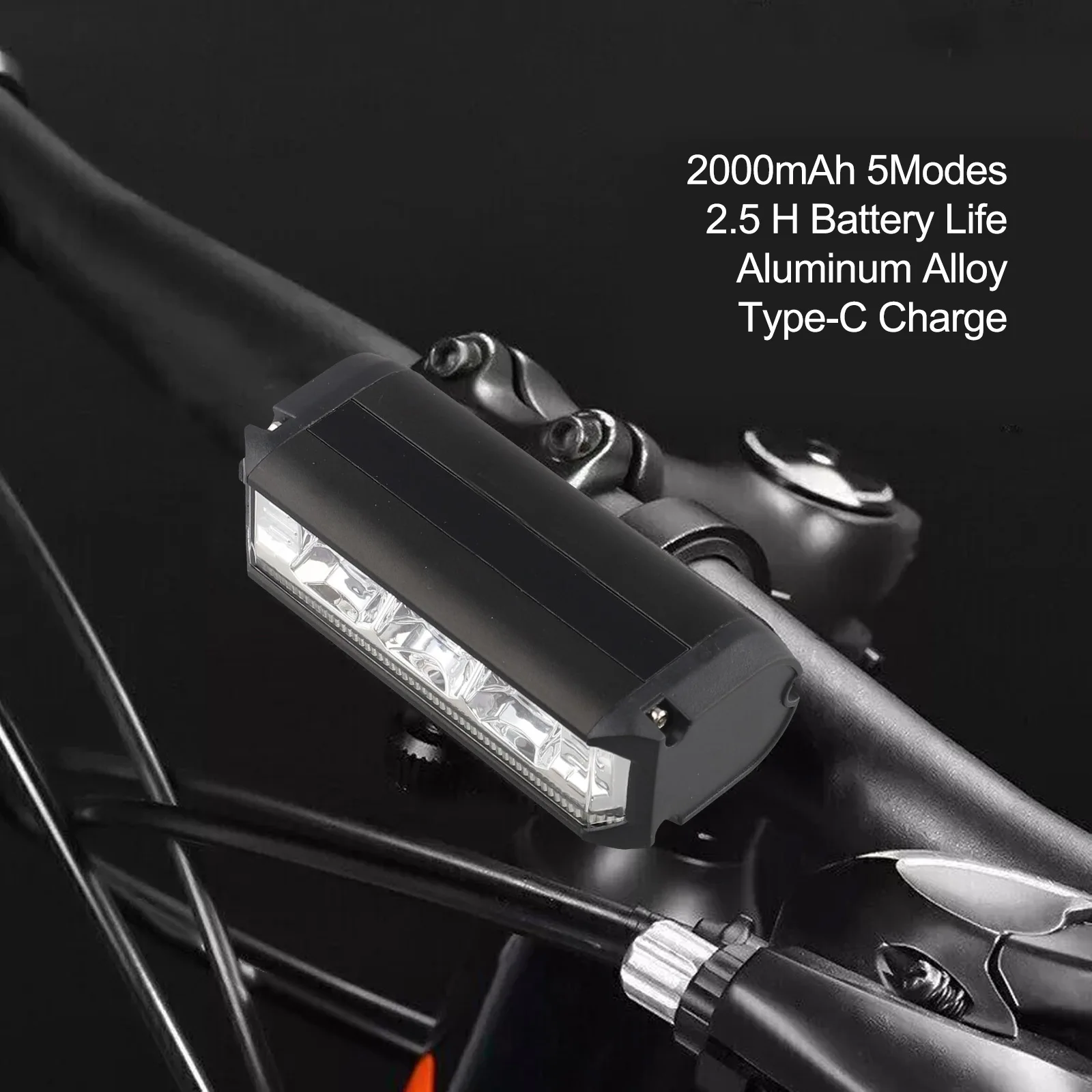 AAAA1 AluminumBikeLight 10.4X4.5X3.8cm WaterproofSuperBright LED Bike Light USB Rechargeable Bicycle Front Headlight Accessories