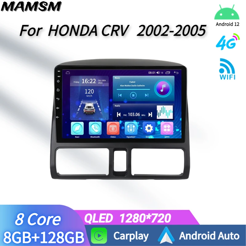 

2 DIN Head Unit Car Radio For HONDA CRV 2002-2005 Carplay Android Auto Stereo Multimedia Player With Bluetooth Navigation GPS