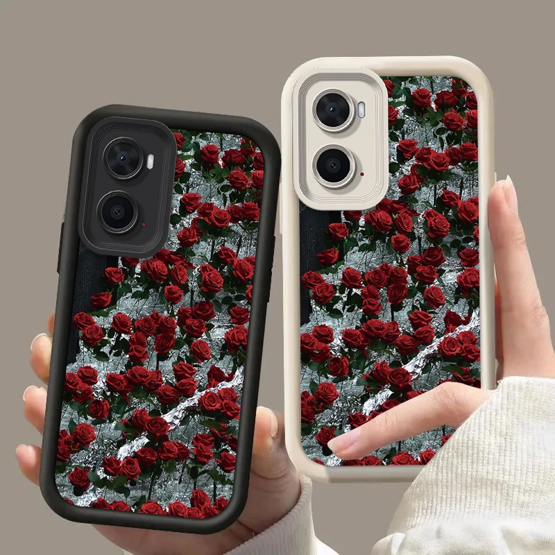 Elegant Rose Flower Silicone Phone Case – Protective Cover with Camera Protection