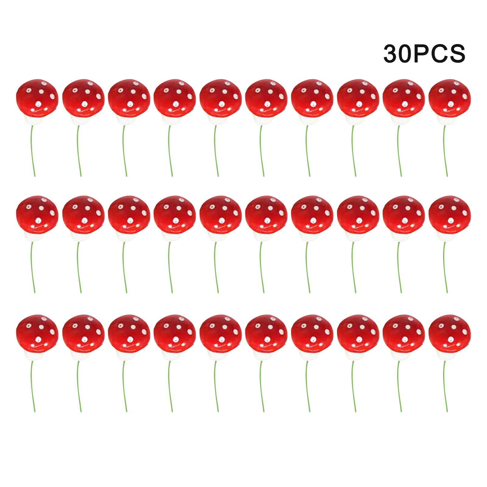 

30pcs Fish Tank Lawn Micro Landscape Flower Artificial Potted Plant Decor Display DIY Craft Garden Miniature Mushroom Figurine
