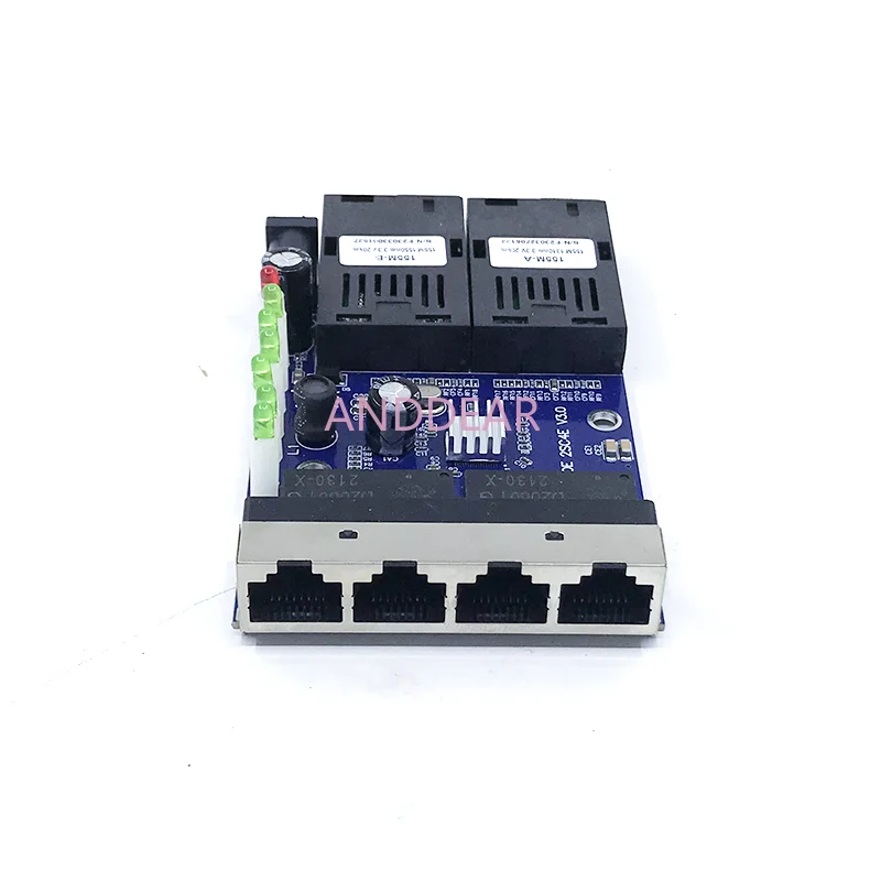 

Ethernet Fiber switch 4 RJ45 2 SC Optical Media Converter Single Mode fiber Port PCB 10/100M/1000M