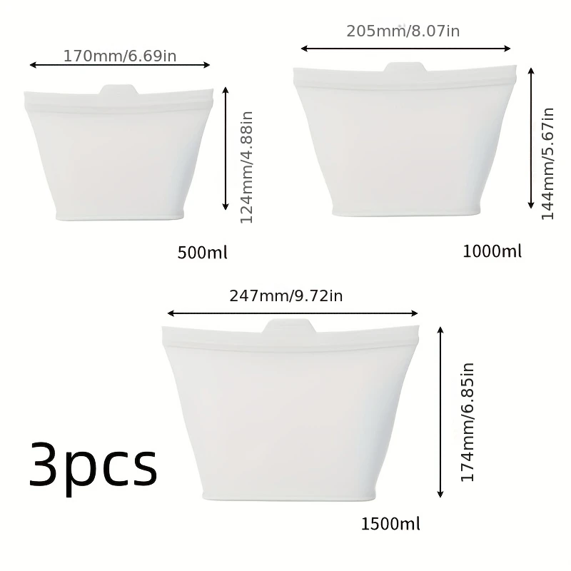 Reusable Food Grade Silicone Leak-Proof Storage Bag