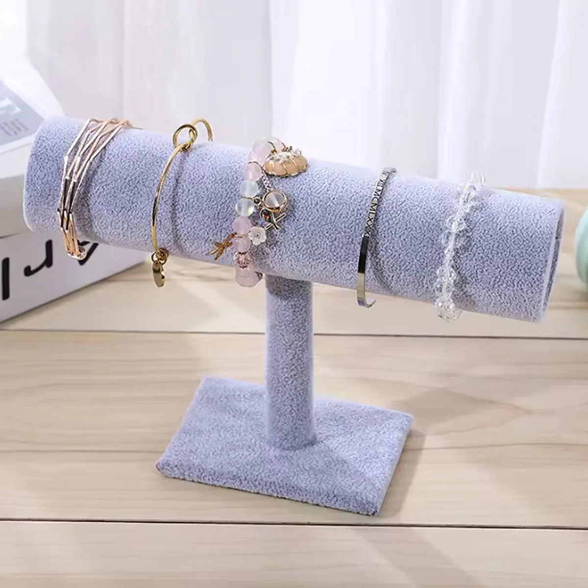 1pc Suede desktop counter jewelry display rack, vertical storage rack ...