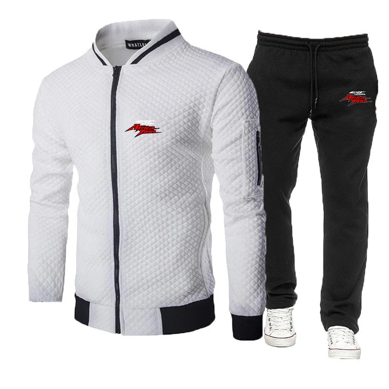 Africa Twin Crf 1000 L Crf1000 New Man Spring Slim-fit Suit Round Neck Zip Hoodie Coat+Pants Quality Classic Runing 2 Piece Set
