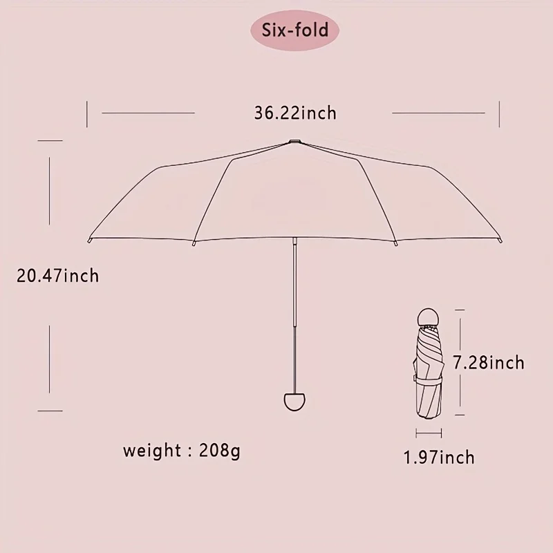 Compact Travel Mini Umbrella Uv Protection Capsule Umbrella 5 Fold Ultra Lightweight Sunshade Umbrellas Protable Manual