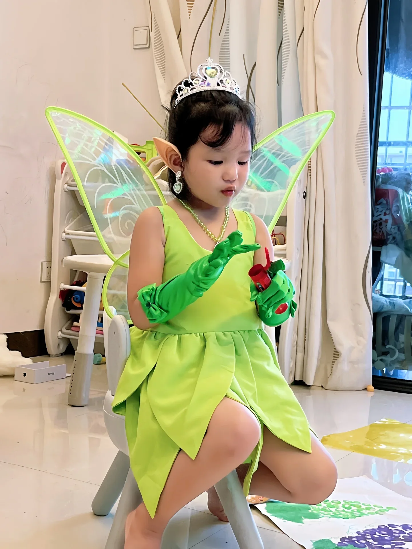 Tinker Bell Fairy Dress Kids Girls Halloween Outfits Cosplay Costume cosplay costume kids girls dress halloween dress outfit