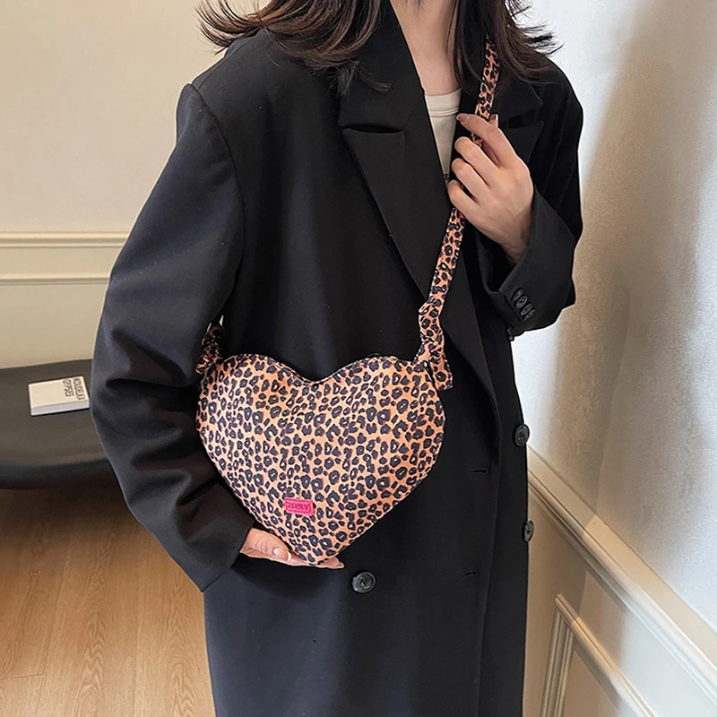 Women's Heart Mesh Shoulder Bag - PU Leather Crossbody Bag With Net Heart Design, Goth Punk Style