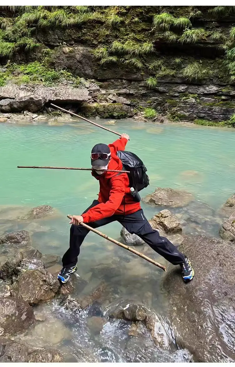 Sianlanhiam paratrooper straight tube outdoor pants water repellent quick drying side zippers shaping techwear gorpcore