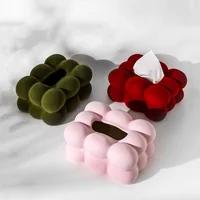 Flocked Tissue Box Geometrically Spherical Bubbles Ball Paper Towel Holder Napkin Holder Tabletop Storage Container Organization 1