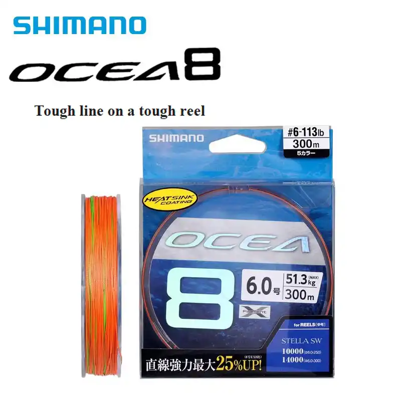 SHIMANO OCEA 8 6.0号 300m 113lb SW NAVY SHIMANO OCEA 8 Braid Fishing Line 300M