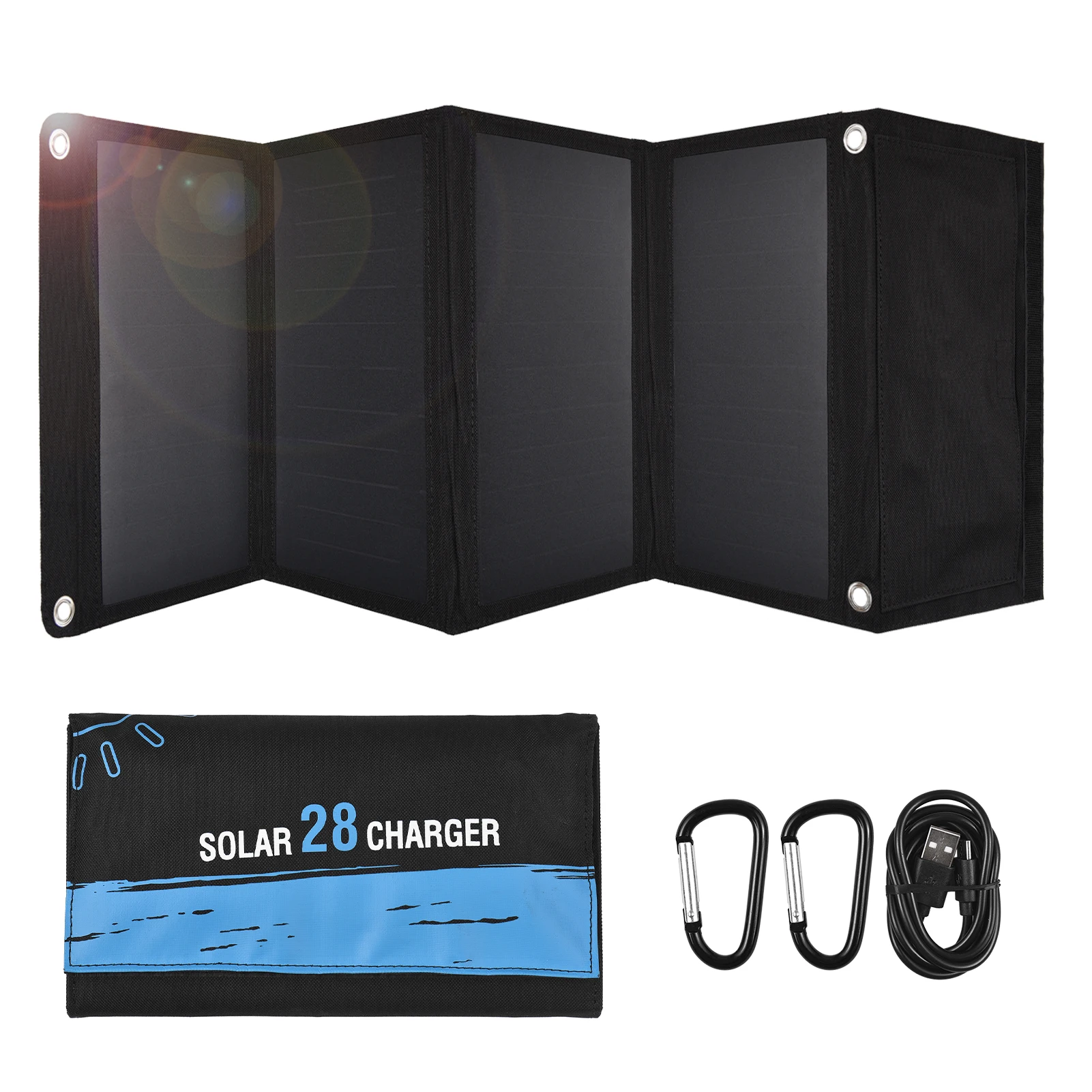 

21W/28W USB Foldable Solar Panel Portable Flexible Waterproof 5V Folding Solar Panels Cells For Mobile Phone Battery Charger