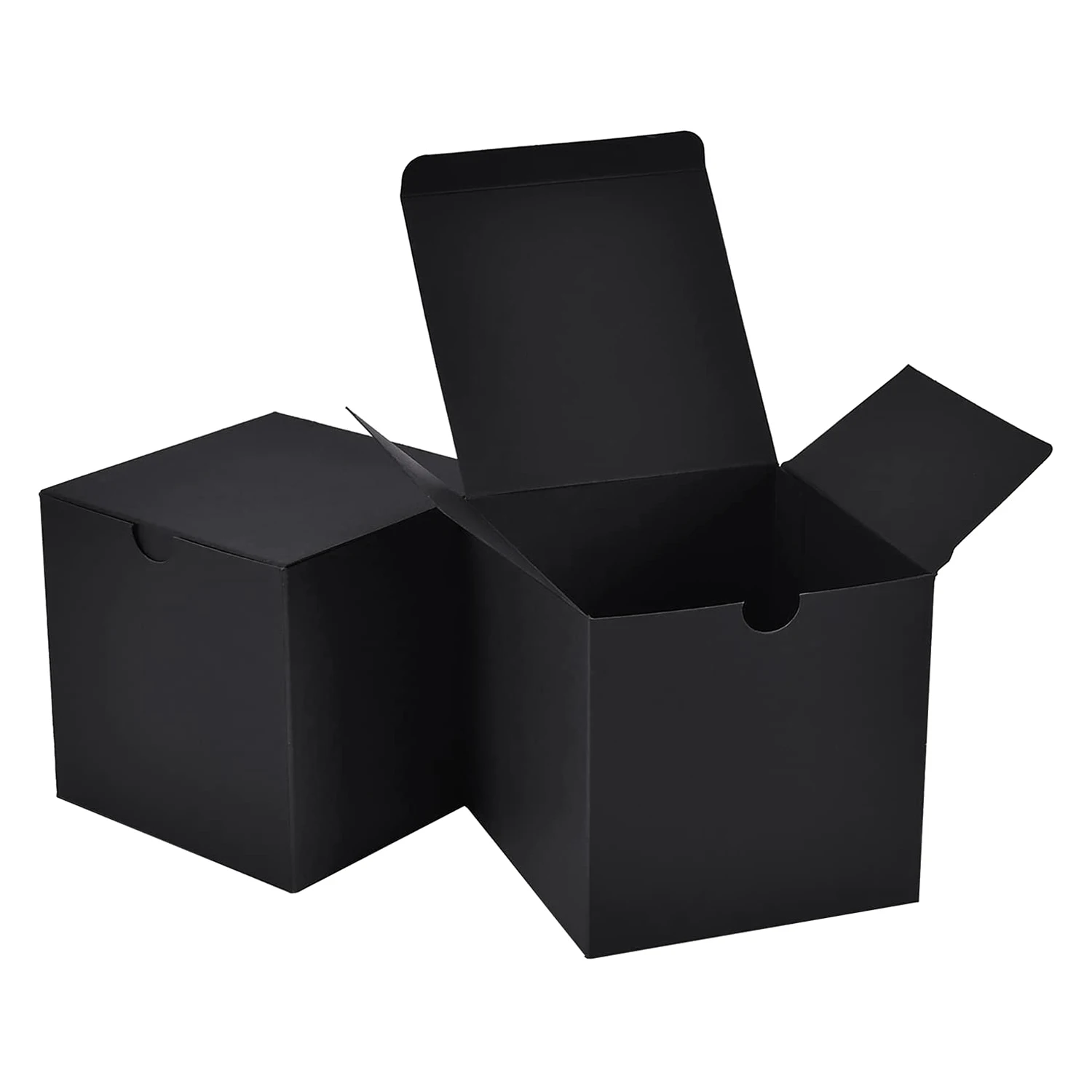 

Gift Boxes Small Gift Boxes 50 PCS Black Kraft Paper Box with Lid for Party Favor Ornaments Bakery Cookies 4X4X4 Inch