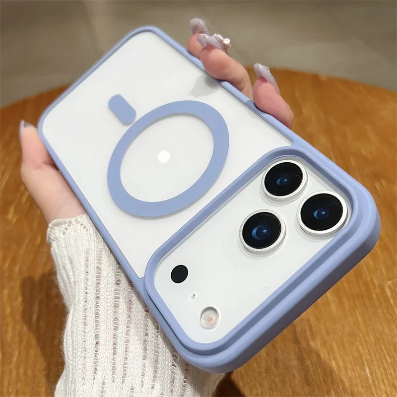 Luxury Magnetic Wireless Charging Case - Transparent Hard Back Cover