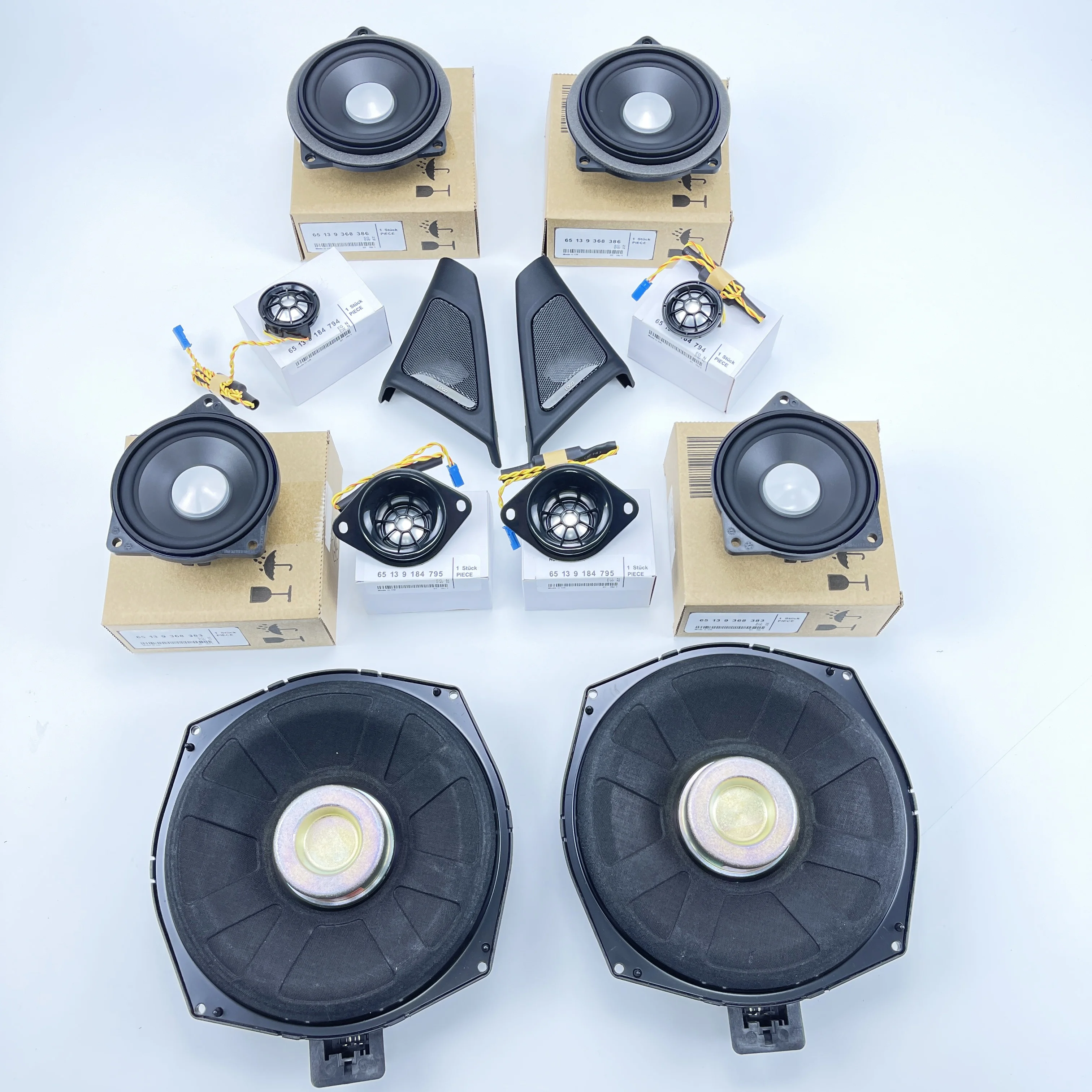 Per Bmw F10 F11 Serie 5 Kit Di Aggiornamento Audio Horn Midrange Altoparlante Tweeter Copertura Dell'Altoparlante Amplificatore Di Potenza Refit Subwo