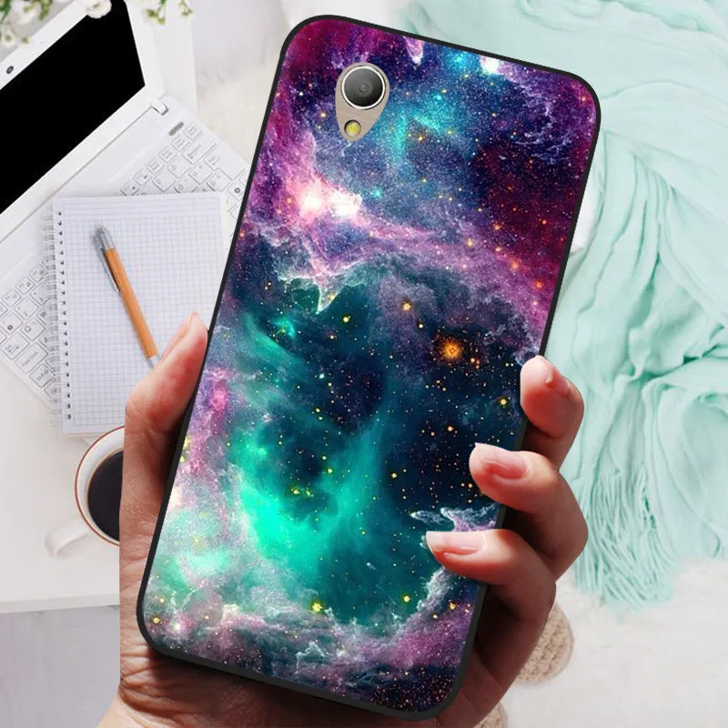 Lion & Wolf Design Black Silicone Soft Back Cover - Protective Shell Case