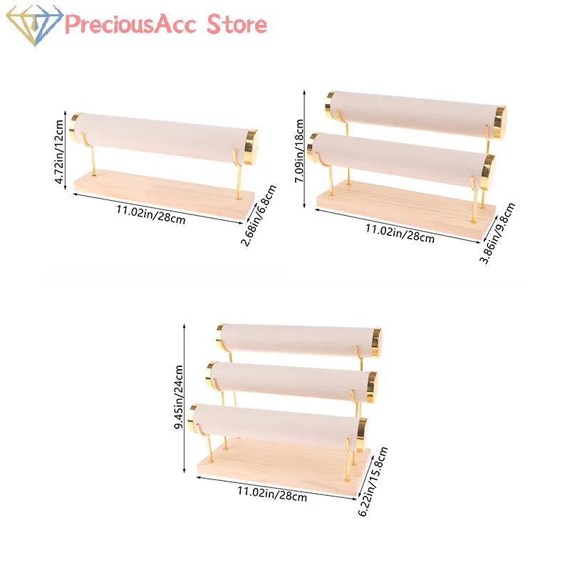 1/2/3-Layer Jewelry Display Stand Wooden Jewelry Bracelet Watch Display Holder For Women Men Ideal Choice For Gifts