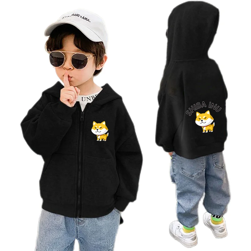 Kids Jackets Shiba Inu Dog Print Hoodie Sweatshirt 5 To 14 Years