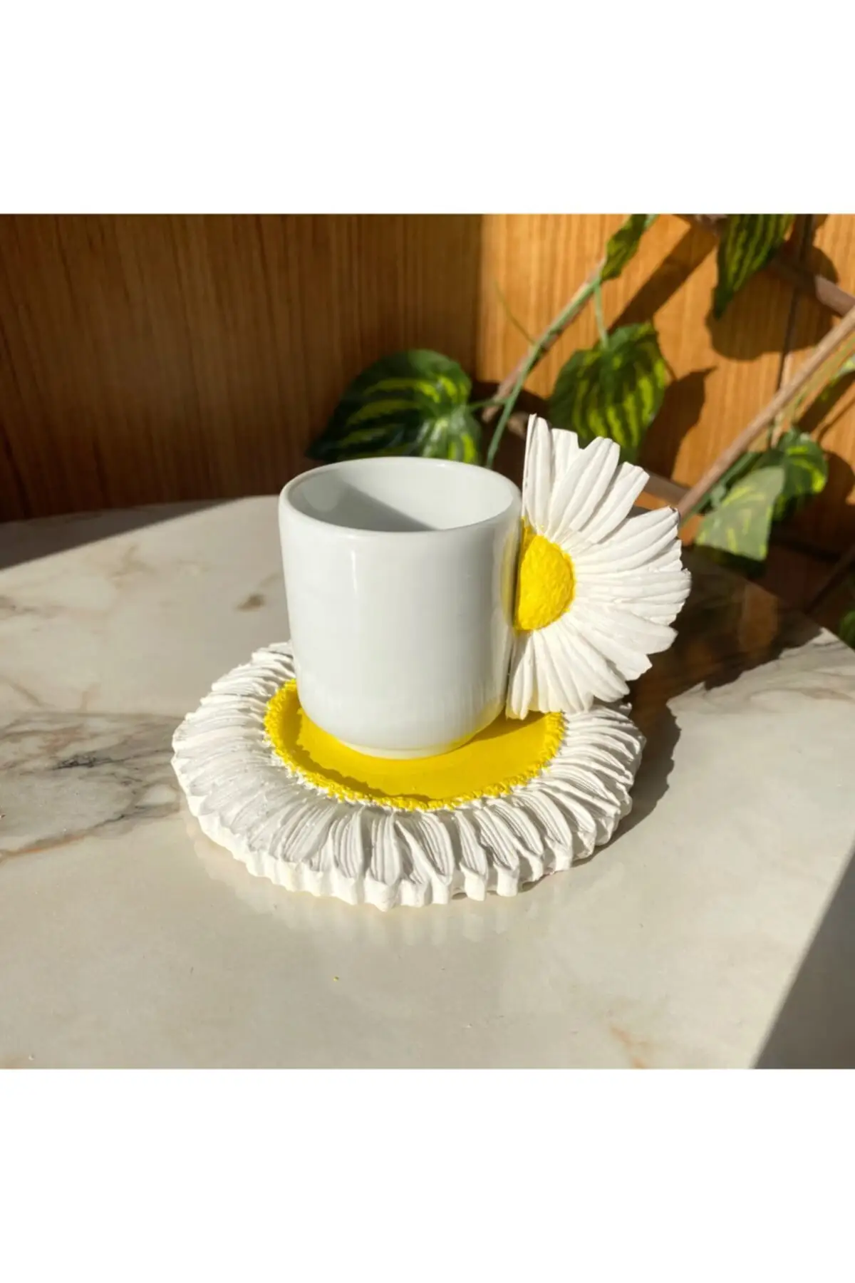 

Daisy Design Handmade Coffee cup Espresso Enjoyed Art Yellow Pink Sky Blue Orange Authentic Porcelain Quality Tea