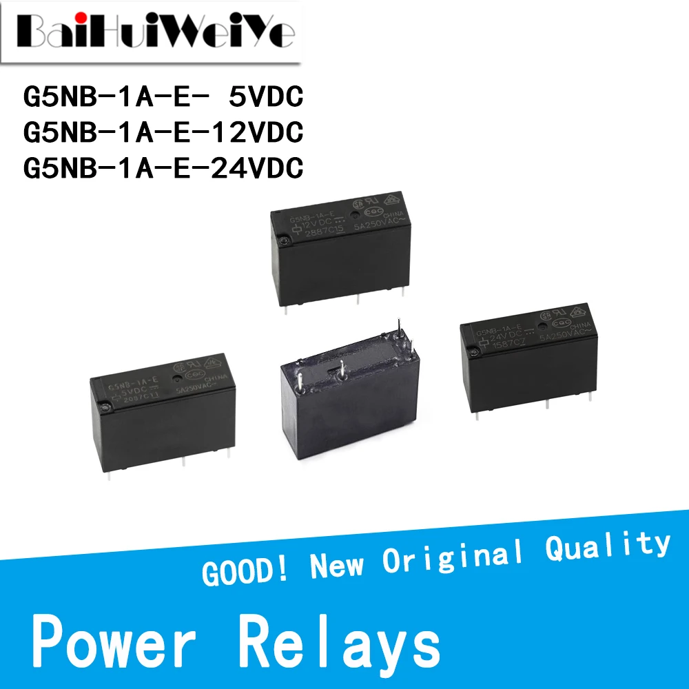 Relè Di Alimentazione 5V DC | 5 Pezzi 4PIN G5NB-1A-E | Ideale Per Elettronica