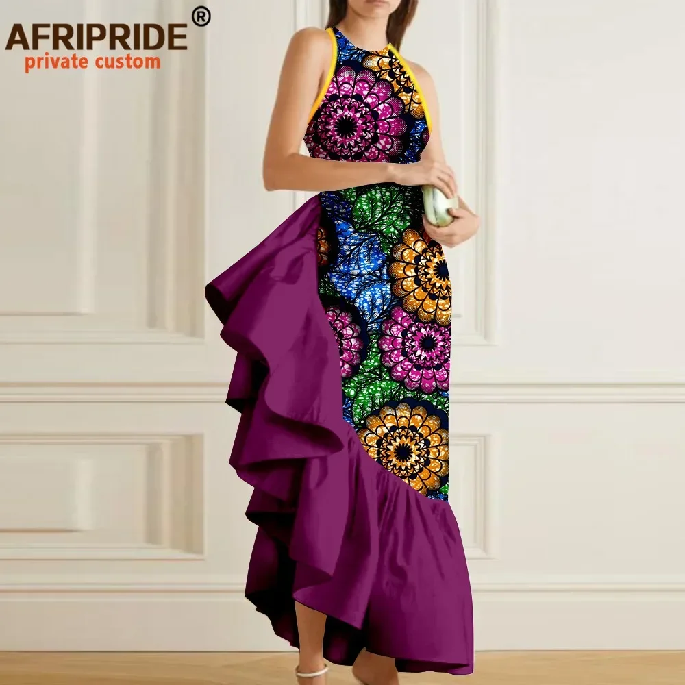 knee length dresses for ladies Bunmi African Print Midi Dress [Teal Blue] main image 1