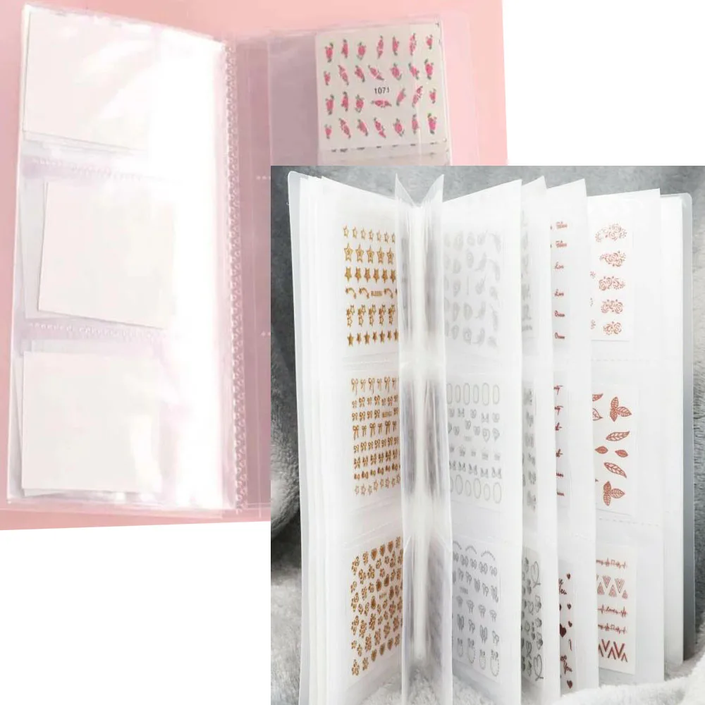 Nail Sticker Storage 20/120 slots Nails Stickers Storage Book Nail Water Decals Holder Orgnizer Manicure Art Tools