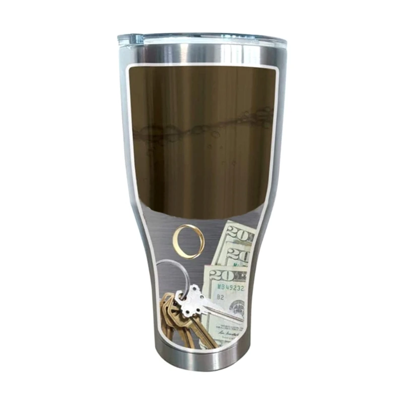 Portable Vacuum Insulated Tumbler with Large Stash Space Double Walled Drink Container with Concealed Stash Area Drinking Bottle 4