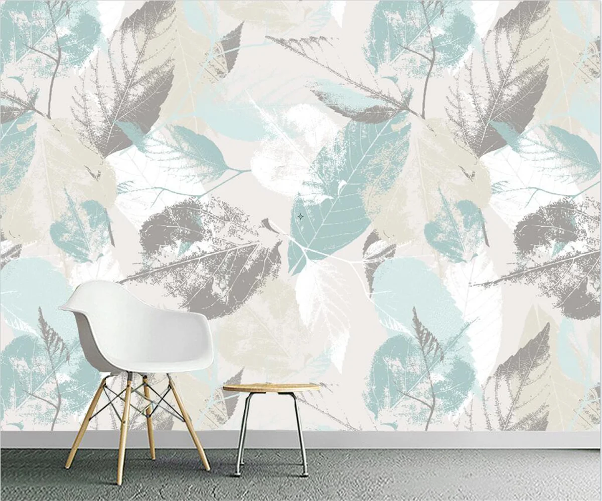 

Custom papel de parede wallpaper Nordic simple leaves leaves petals bedroom background wall 3d wallpaper papier peint