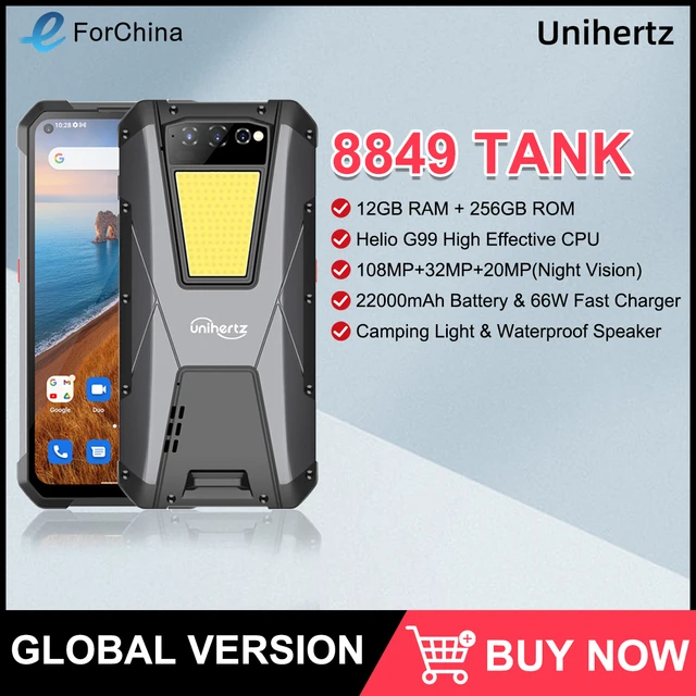 Unihertz 8849 Tank 2 Projector Rugged 22GB RAM 256GB ROM 108MP Camping  Light 64MP Super Night Vision G99 15500mAh Support SD TF