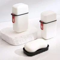Portable Soap Storage Box Soap Rack Sealed Waterproof With Cover Soap Container Home Bathroom Camping Travel Soap Plate Case 2