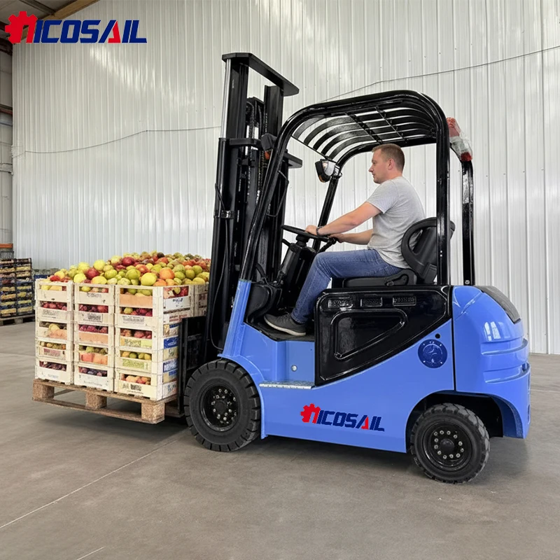 Nicosail 1,5 Tonnen Kleiner Elektro-Gabelstapler 3m Hubhöhe 2200kg Tragkraft für Schmalgangbetrieb
