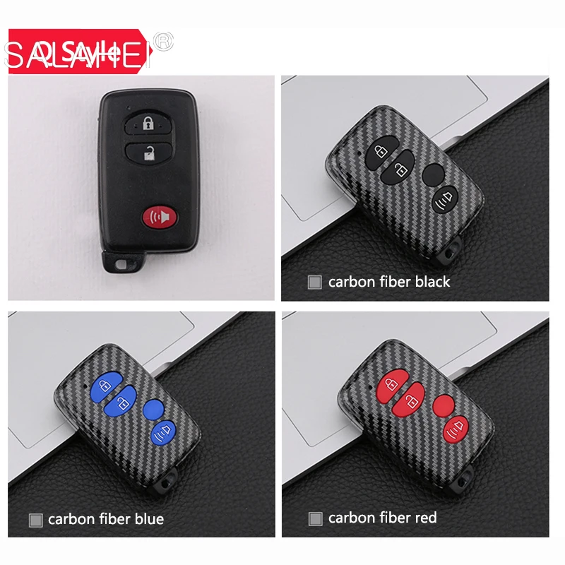 

Carbon Fiber ABS Car Key Cover Case Holder Shell For Toyota Aqua RAV4 Land Cruiser Camry Prado Corolla Prius Alpha Auris Styling