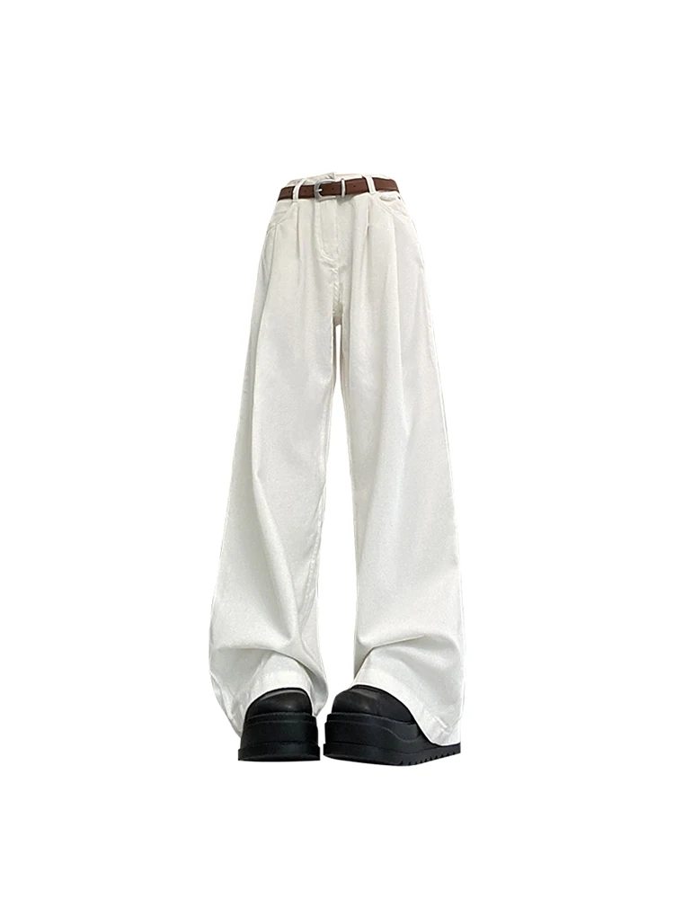 

Women's Clothes White Jeans Pants Y2k Retro Streetwear Fashion High Waist Jeans Vintage Harajuku Baggy Denim Wide Leg Pants 2023
