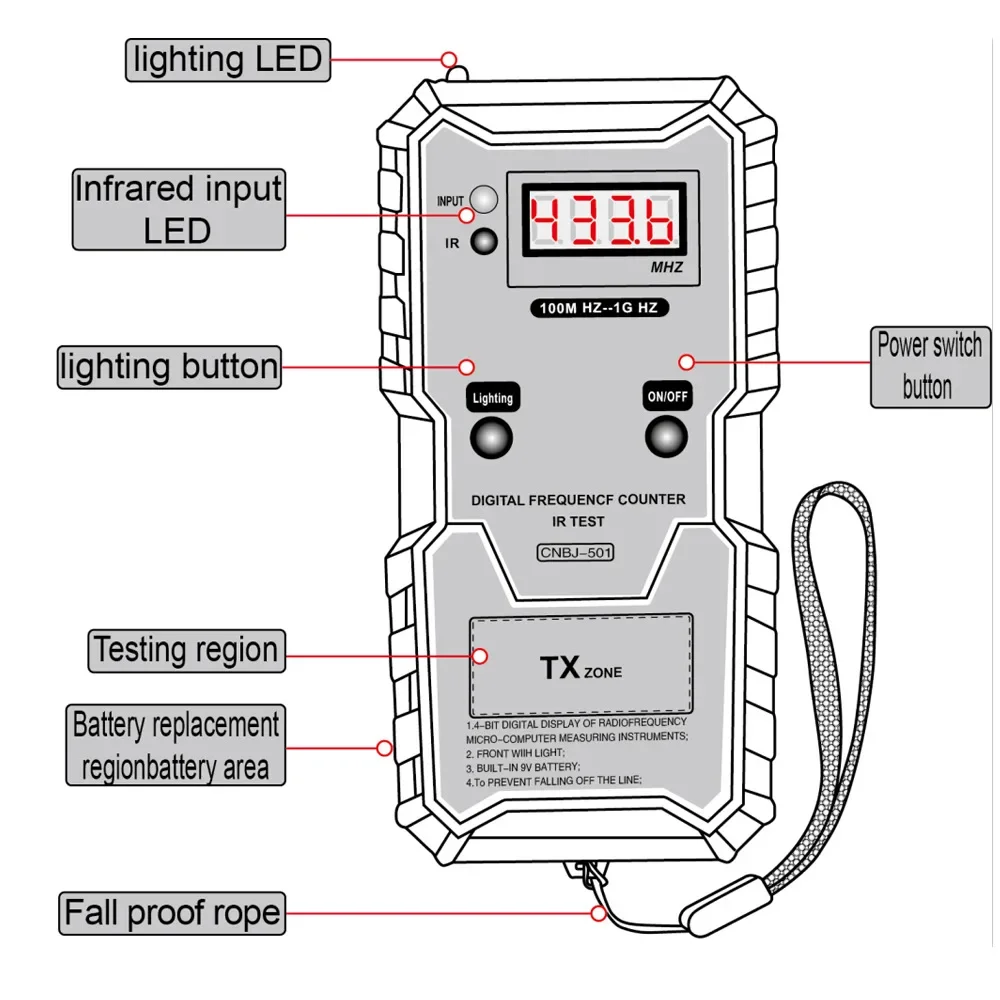 Frequency Counter Tester mz001 Key infrared high-precision small frequency tester with dedicated detection frequency band for vehicle keys