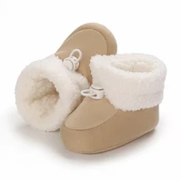 Baby Autumn/Winter Men's and Women's Baby Boots Fashion Learning Walking Soft Sole Black Warm Shoes Newborn 0-18M 4