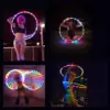 60/70/80/90cm Glow Sport Hoop Lose Weight Ring Hoop 7 Color Changing Yoga Circle Fitness Workout Equipment for Women Kids 6
