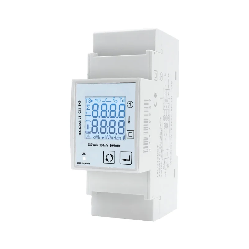 NURII SDM120CT-MV, entrée 0,1 V, 1 Phase 2 Fils, 230 V, Compteur de consommation électrique RS485 Modbus, Compteur de Puissance