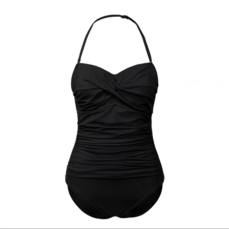 Sexy Women's One Piece Swimsuit Removable Halter Strap Tummy Control  Bandeau Swimwear Female Non Padded Cutout Back Tankini 38f - One-piece  Suits - AliExpress
