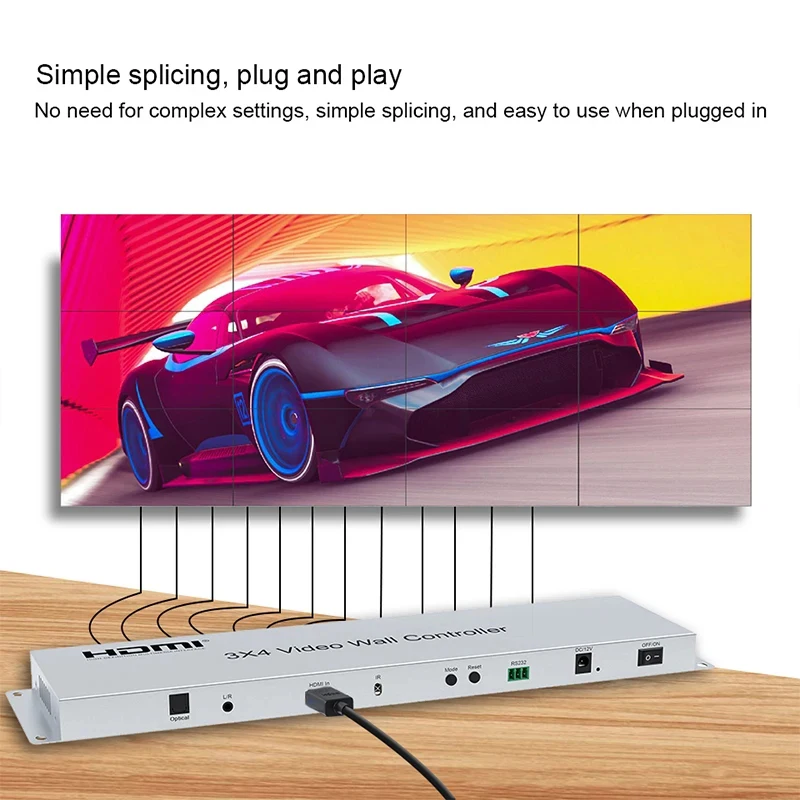 Фото 3x4 HDMI видеоконтроллер настенный 2x2 2x3 2x4 3x3 3x4 2x5 2x6 1x3 1x4 1x5 3 4 6 комбинированный процессор для настенного ТВ-экрана 8 9 12 №2