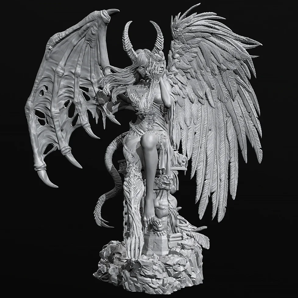 전체 높이 송진 모델 키트, 무색 및 자체 조립 3D 프린팅 TD-7196/3D 피규..