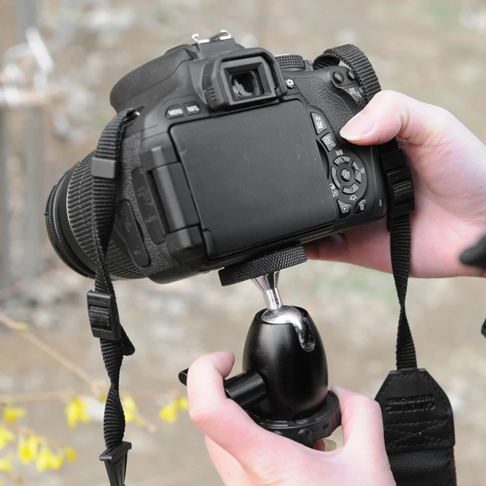 1/4in Mini Ball Head Aluminium Alloy Metal Camera Mount Bracket Holder for SLR Camera Tripod Monopod Lamp Holder tripod ball head cold shoe ball head