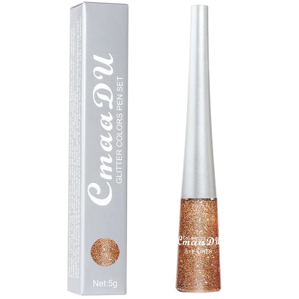 CmaaDu Rich Colour Liquid Eye Liner Pigment Silver Highly Glitter Waterproof Long-Wearing Precise Eyleliner Cosmetic Makeup liquid eyeliner
