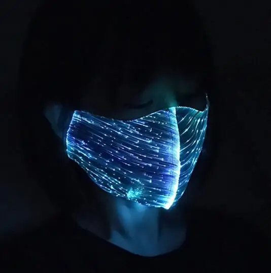 

LED Fiber Wireless Light-emitting Mask Luminous Colorful Discoloration Starry Sky Night Charge Fashion