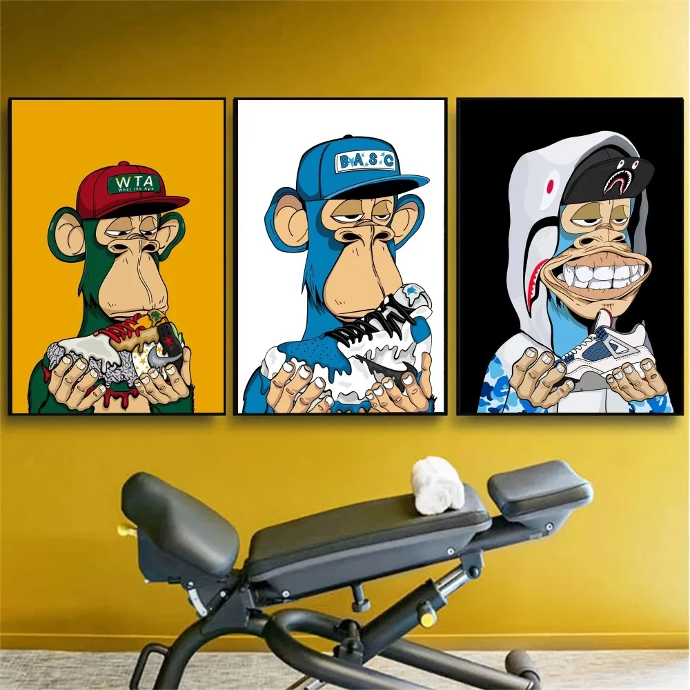 Sneaker Ape Poster No Framed Poster Kraft Club Bar Paper Vintage Self-adhesive Wall Art Painting Bedroom Study Stickers vintage posters poster prints