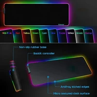 RGB Pc Gamer S-Star Treks Keyboard Expansion Mouse Pad LED Glowing Mat Rubber Backlight Gaming Computer Laptop Home Office Setup - Image 6