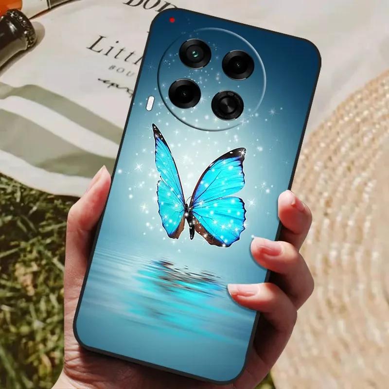 Stylish Painted Silicone TPU Soft Phone Case - Black Protective Shell
