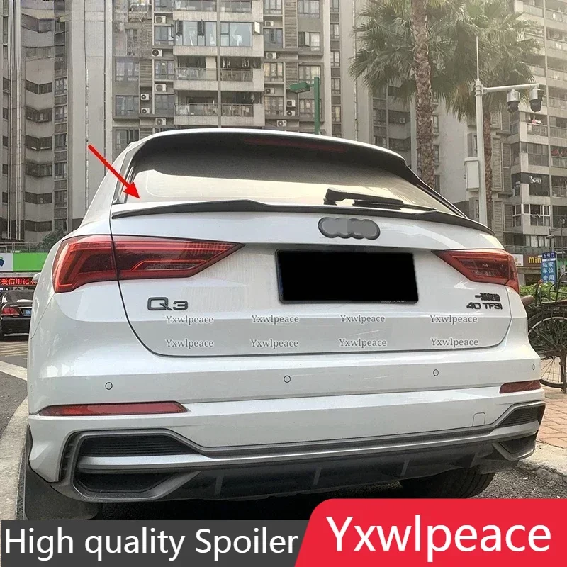 

For Audi Q3 2019 2020 2021 2022 Spoiler ABS Plastic V Style Rear Rear Trunk Spoiler Wing Car Accessories
