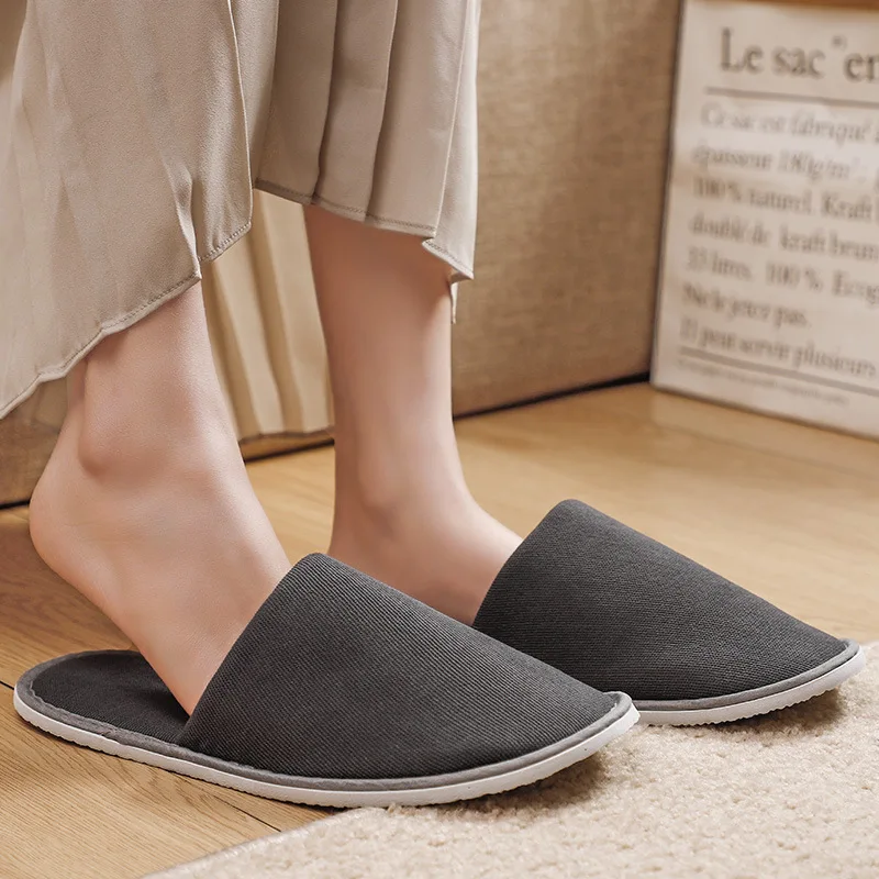4Pairs/Lot Velvet Hotel Slippers Men Women Travel Disposable Cotton Towel Cloth Hospitality Soft SPA Shoes Guest Slides