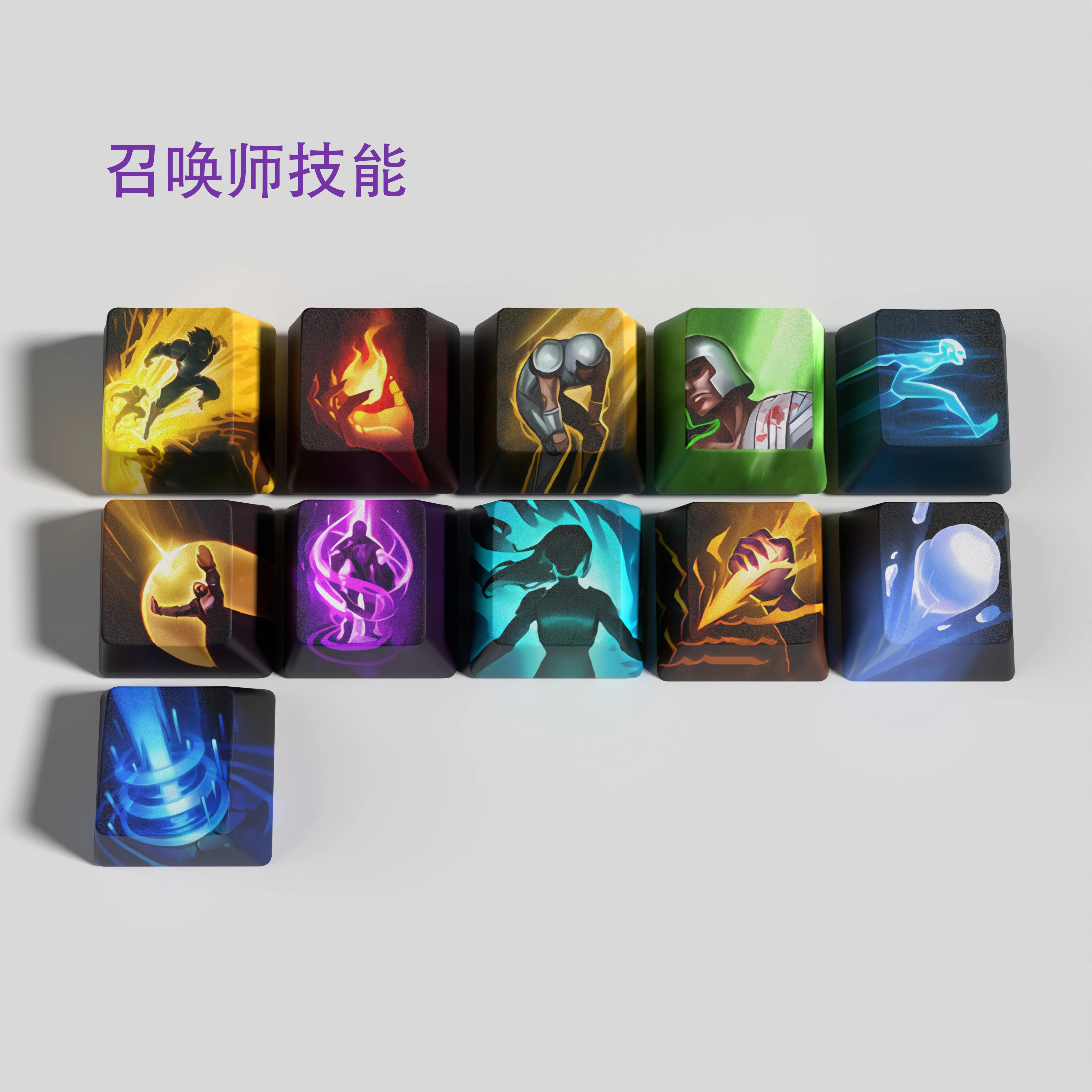Summoner Keycaps League of Legends Summoner Keycaps Jogo Keycaps Oem Perfil 12 Chaves Pbt Corante Sub Keycaps