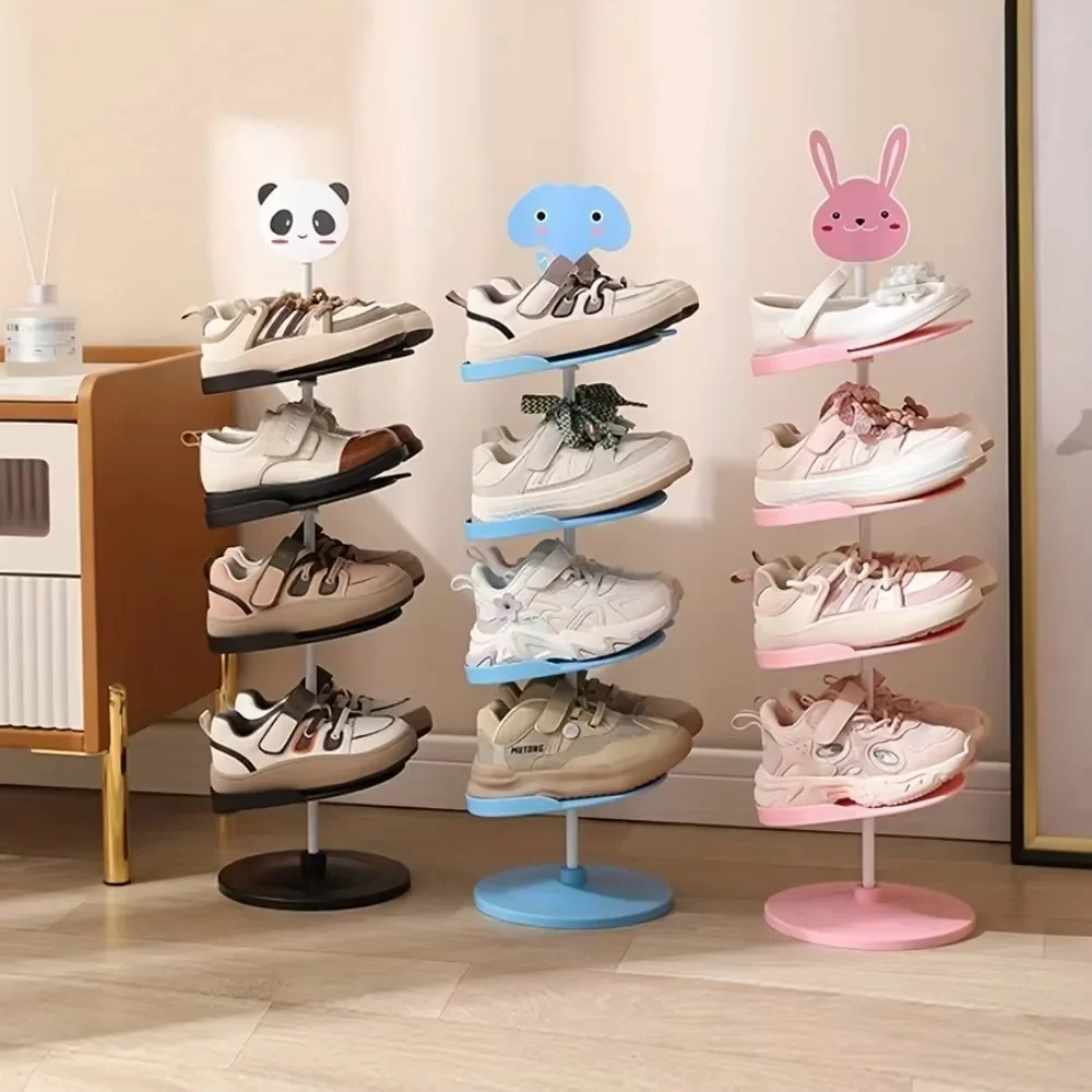 Cartoon Plastic Shoe Rack Multi-layer Dormitories Shoe Stand Easy To Install Large Capacity Housewear Furnishings Storage Rack