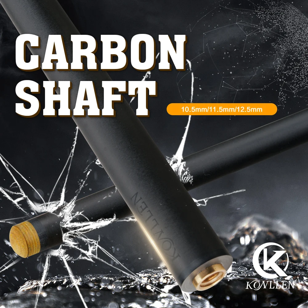 

KONLLEN Carbon Fiber Shaft Billiard Pool Cue Stick Shaft 3/8*8 Radial 3/8*10 Uni-loc Joint Single Shaft 10.5/11.5/12.5mm